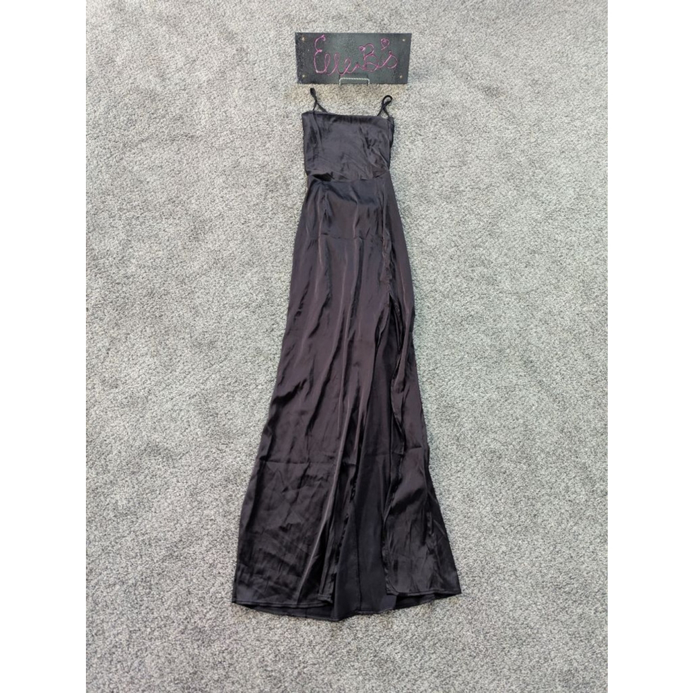 NWOT Long Black Backless Silk Like Formal Dress S